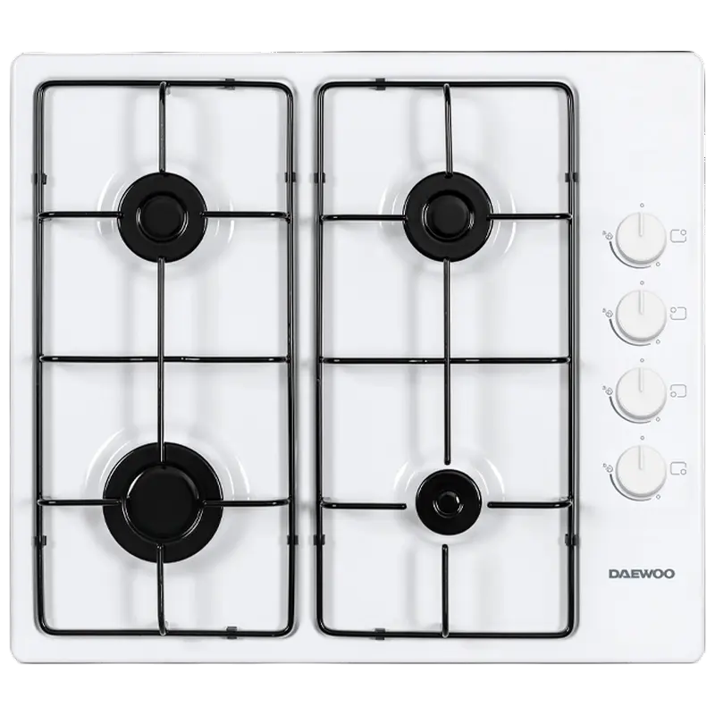 Встраиваемая Газовая Варочная Панель Daewoo BH6GKR40WNL, Белое Стекло [1]