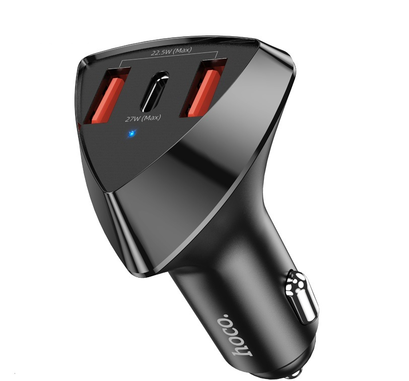 HOCO DZ10 Avatar Автомобильное Зарядное Устройство с 3 Портами, 49.5W (2xUSB-A + 1xType-C), [5]