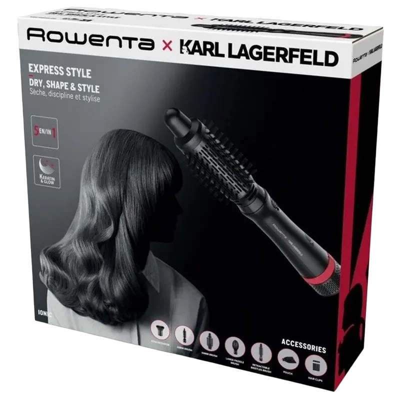 Uscător de păr-perie Rowenta CF635LF0, 800W, Negru [3]