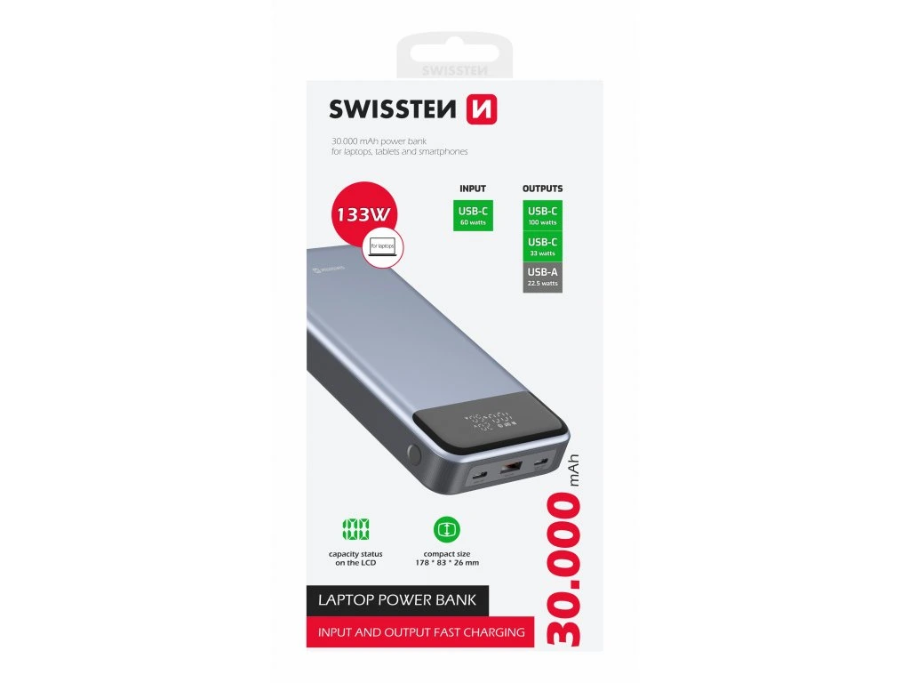 Swissten Powerbank 30 000 mAh 133W – Putere și Versatilitate [6]