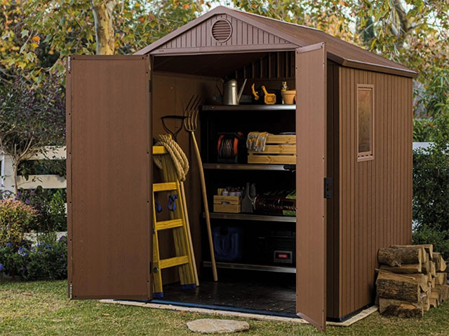 Căsuță de grădină Keter Darwin 6x6 (190×183×221 cm) Maro – Depozitare elegantă și rezistentă pentru orice curte [2]
