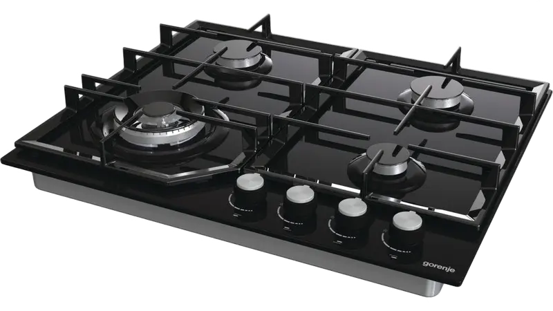 Plită pe Gaz Incorporabilă Gorenje GTW 641 KB, Sticlă Neagră cu Grătare din Fontă [4]
