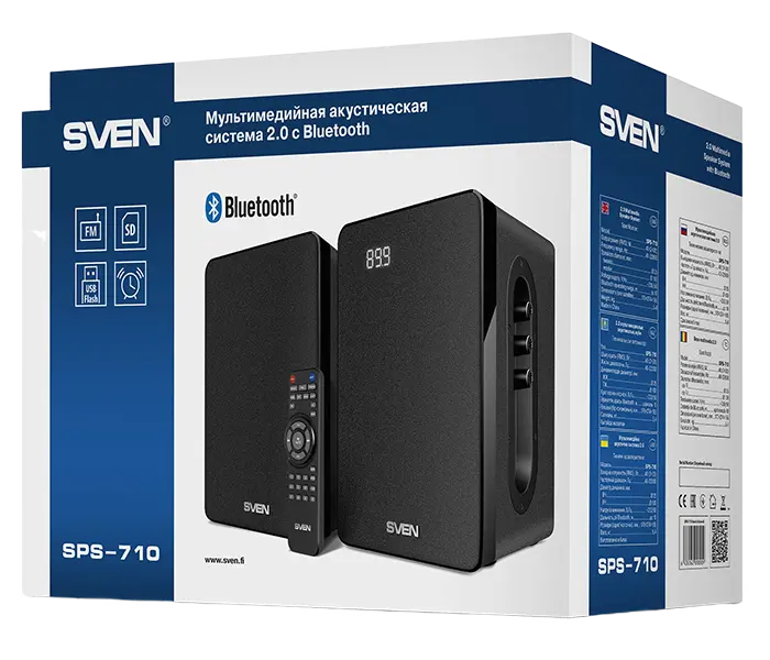 Boxe pentru calculator 2.0 SVEN SPS-710, Negru – sunet puternic și design elegant [5]