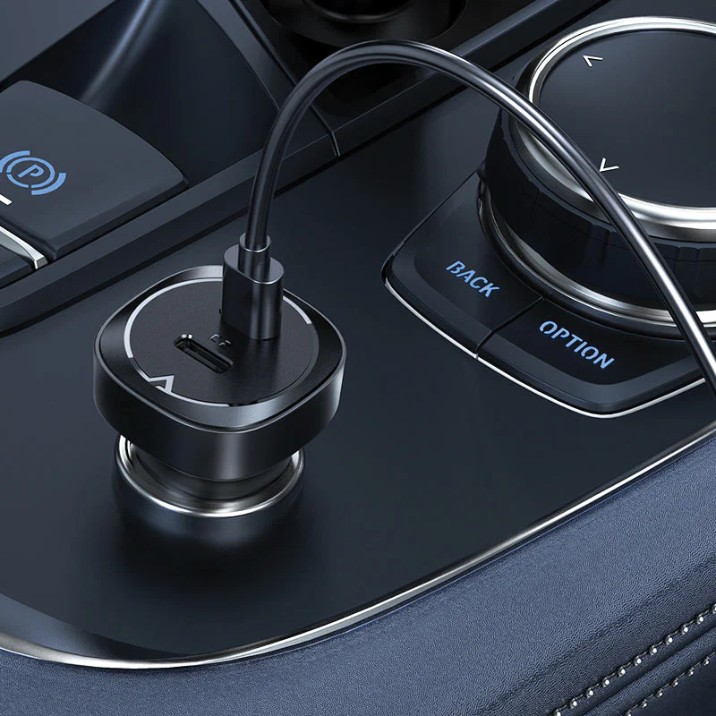 Încărcător auto metalic B2 72W cu două porturi USB-C – Performanță și siguranță în fiecare încărcare [2]