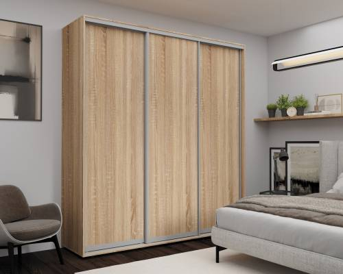 Dulap cu uși glisante Nex Home – PAL, Sonoma 220x60x240 cm – Spațiu generos și design elegant [1]