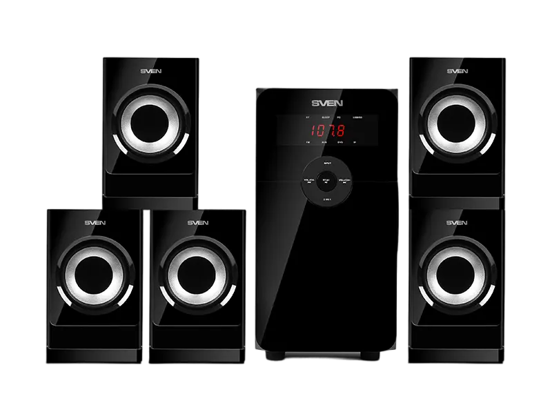 Sistem audio 5.1 SVEN HT-201, 80W RMS, Bluetooth, Radio FM, USB/SD, Negru [2]