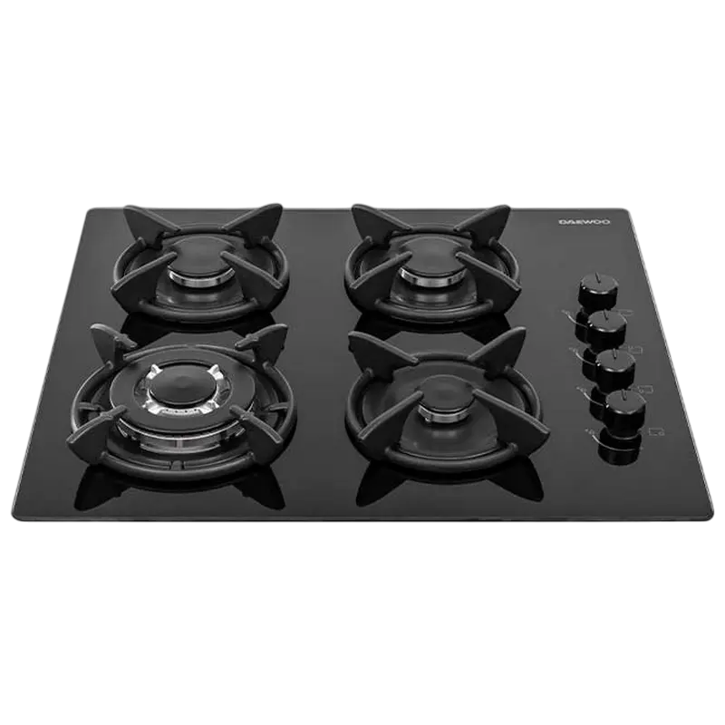 ВСТРАИВАЕМАЯ ГАЗОВАЯ ВАРОЧНАЯ ПАНЕЛЬ DAEWOO BH6GKR41BNM, ЧЕРНОЕ СТЕКЛО С WOK-КОНФОРКОЙ [3]