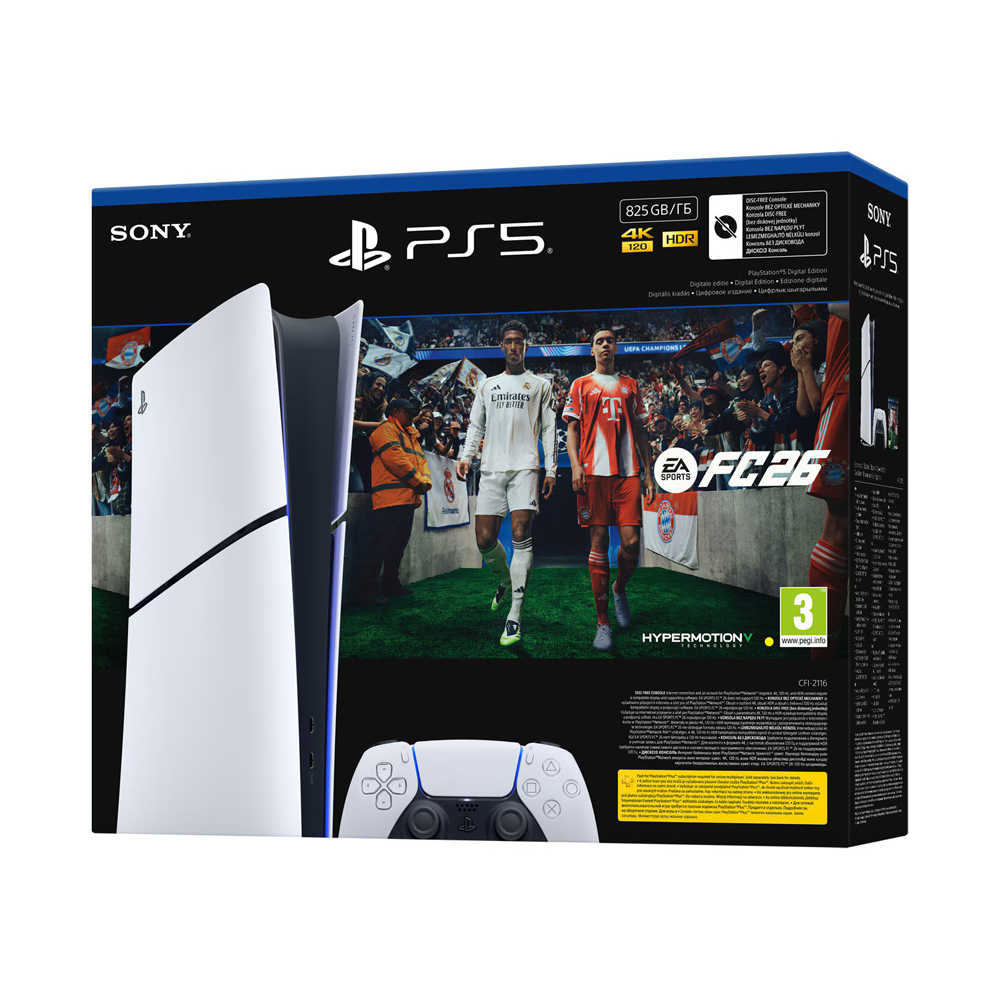 PlayStation 5 Digital Edition E Chassis — ультратонкая консоль будущего с футуристическим дизайном в белом и чёрном! С SSD 856 ГБ, эксклюзивным EA Sports FC 26 [2]