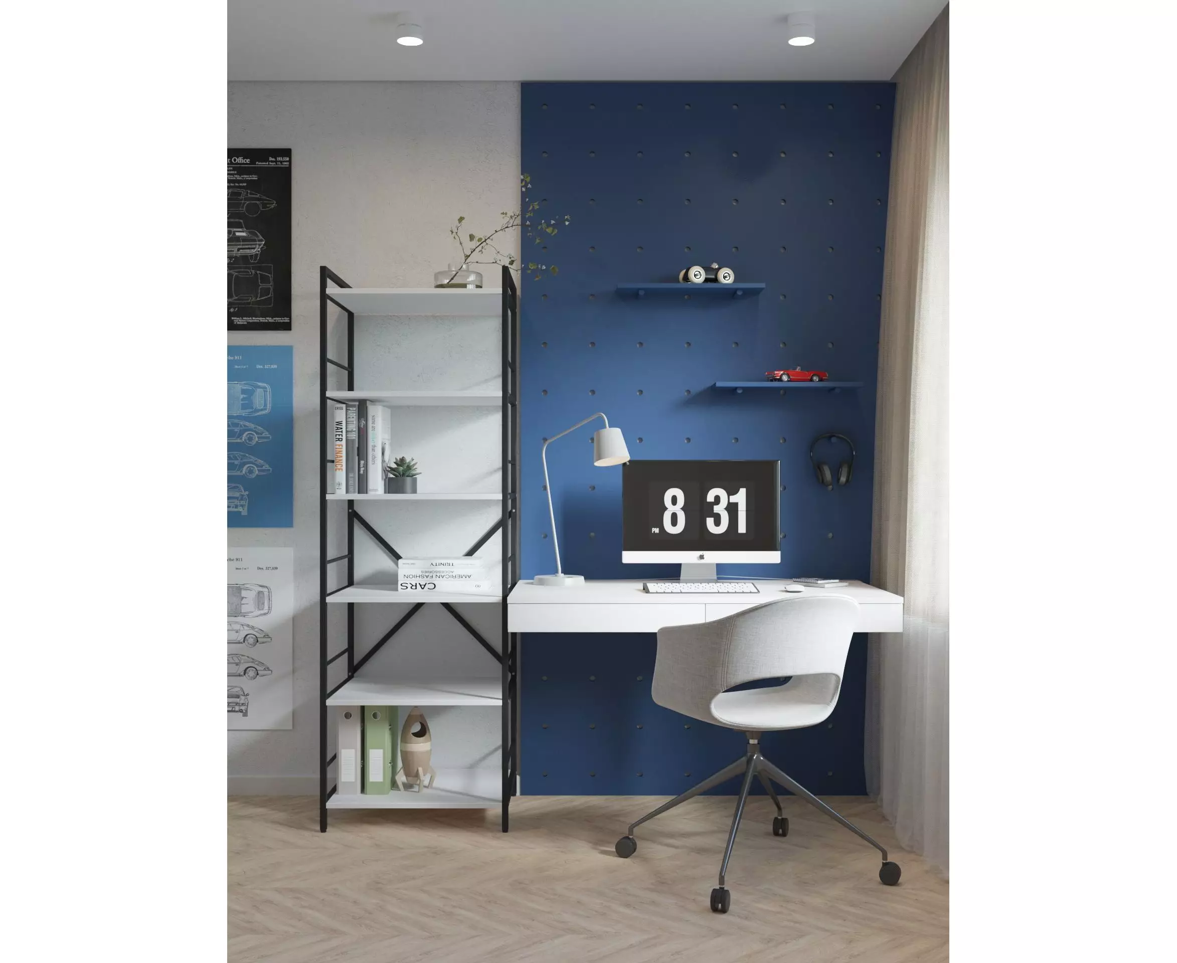 Raft metalic Nex Loft 1100x600x240 mm, 4 rafturi, PAL, Anthracite/White Snow – design modern și funcționalitate înaltă [5]