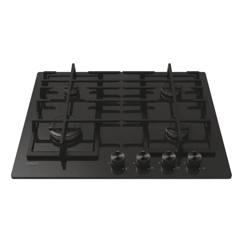 Plită pe Gaz Incorporabilă Candy CVFG6PB, Sticlă Neagră cu Grătare din Fontă [4]