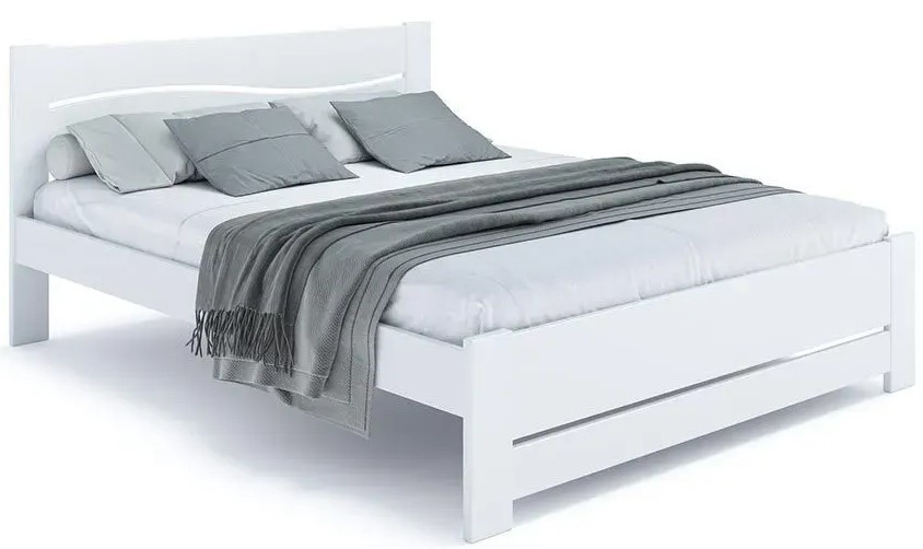 Pat din lemn KLEN Venetia 160 x 200 cm Alb [1]