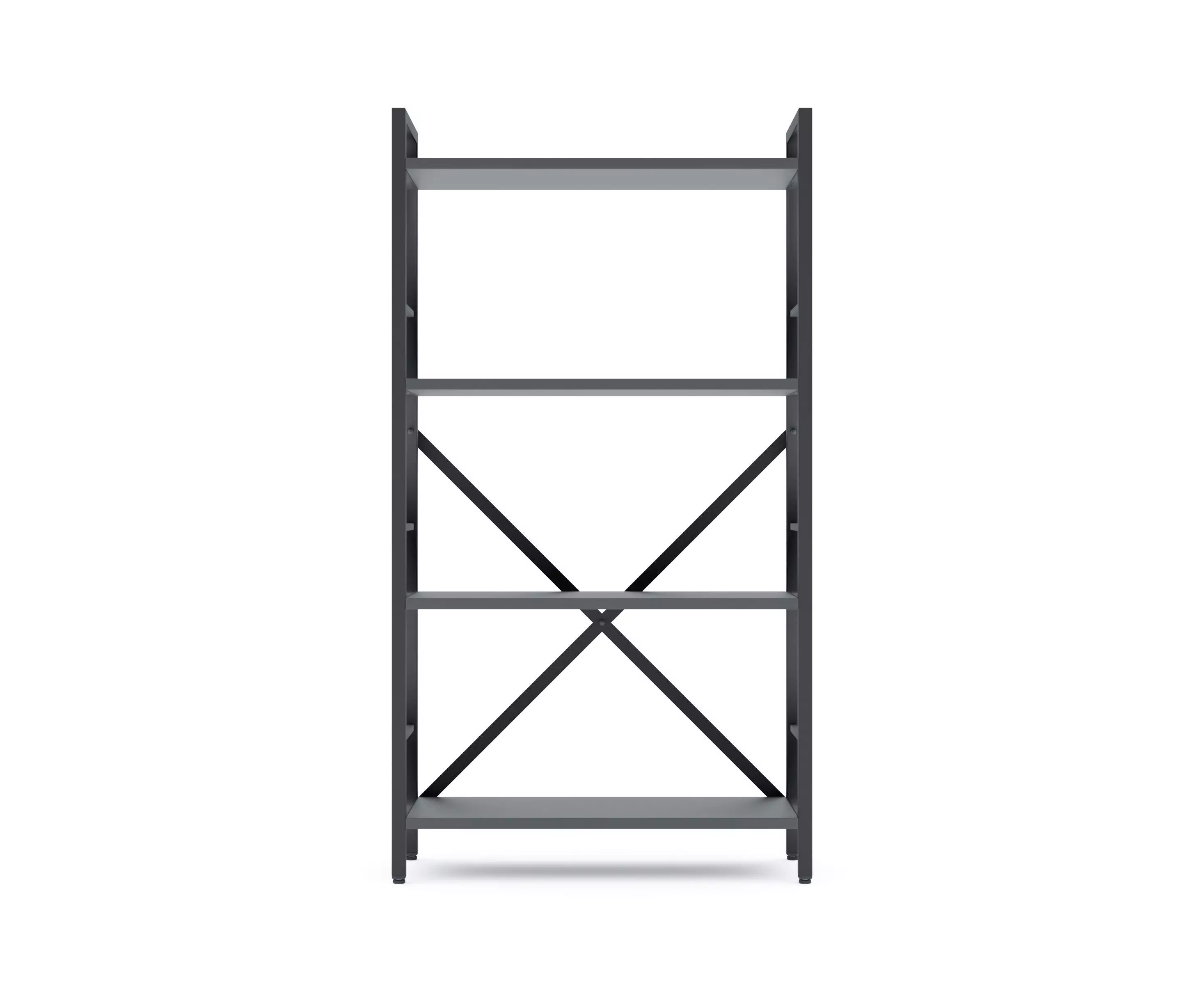 Raft metalic Nex Loft 1100x600x240 mm, 4 rafturi, PAL, Anthracite/Anthracite – eleganță și rezistență pentru orice spațiu [3]