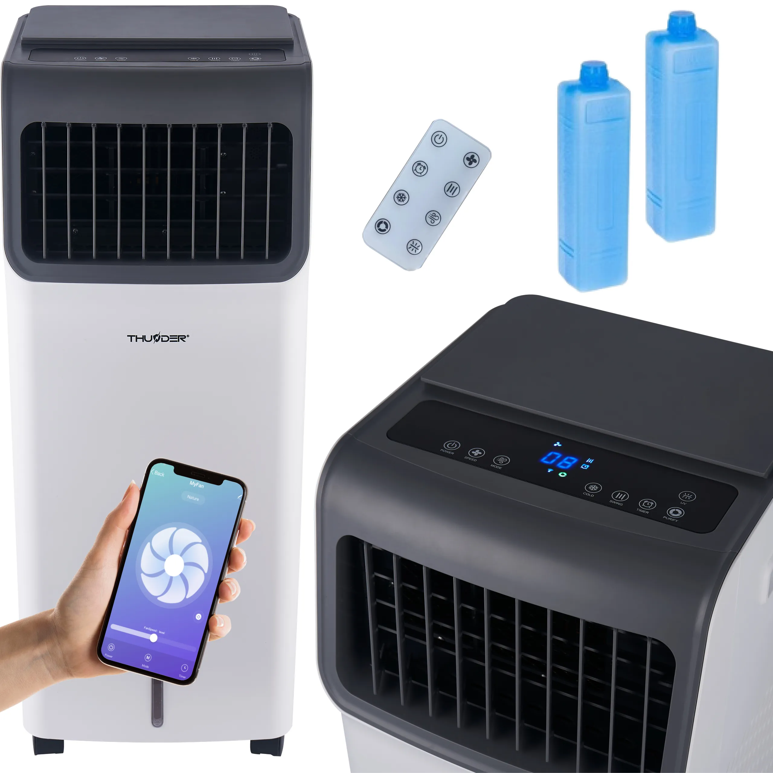 THUNDER BREEZE – Многофункциональный кондиционер-охладитель на воде 4-в-1, 85W, Wi-Fi, 15L, Белый [3]