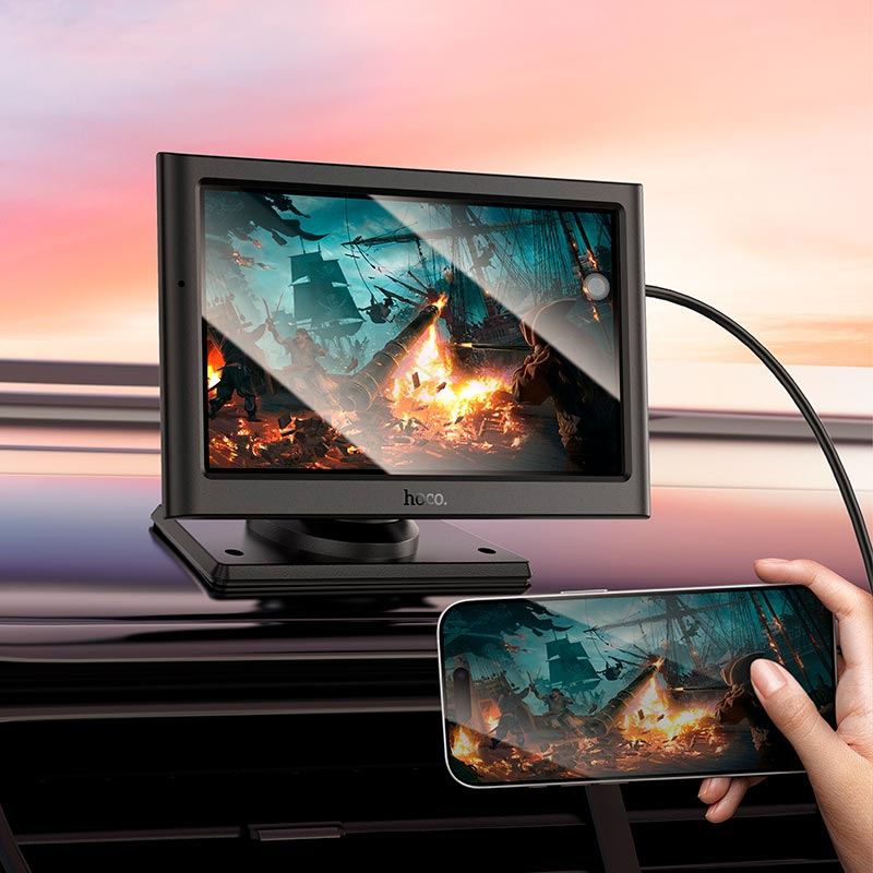 Автомобильный монитор HOCO HU2 7" – Беспроводной CarPlay и Android Auto в любой машине [2]