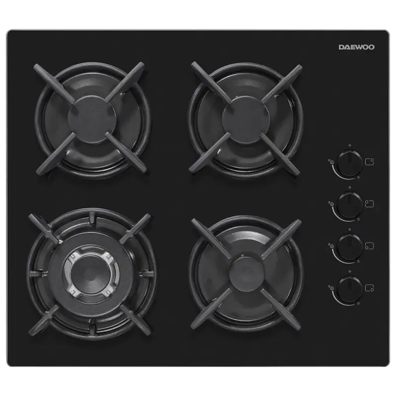ВСТРАИВАЕМАЯ ГАЗОВАЯ ВАРОЧНАЯ ПАНЕЛЬ DAEWOO BH6GKR41BNM, ЧЕРНОЕ СТЕКЛО С WOK-КОНФОРКОЙ [1]