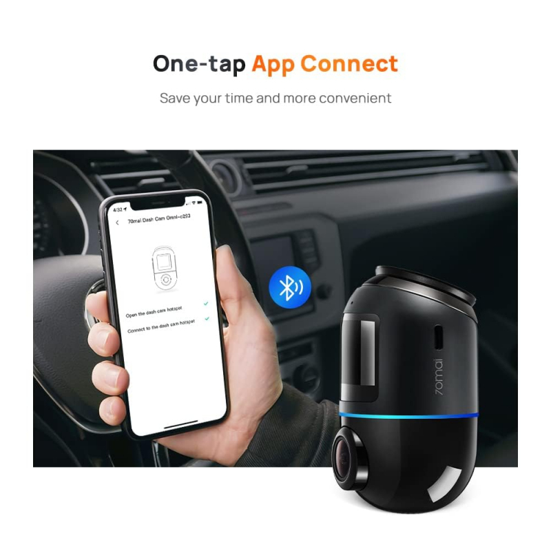 70Mai Smart Dash Cam Omni 32GB – Supraveghere Auto la 360° cu Tehnologie HDR [7]