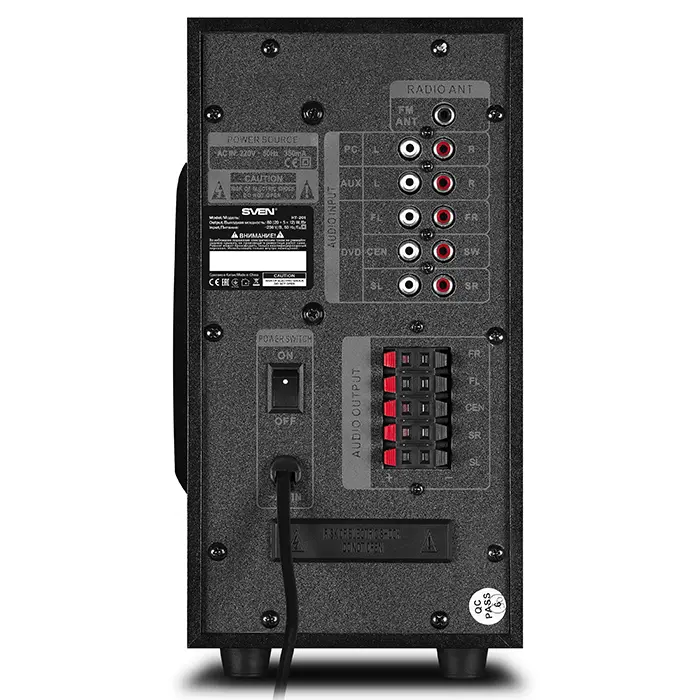 Sistem audio 5.1 SVEN HT-201, 80W RMS, Bluetooth, Radio FM, USB/SD, Negru [4]