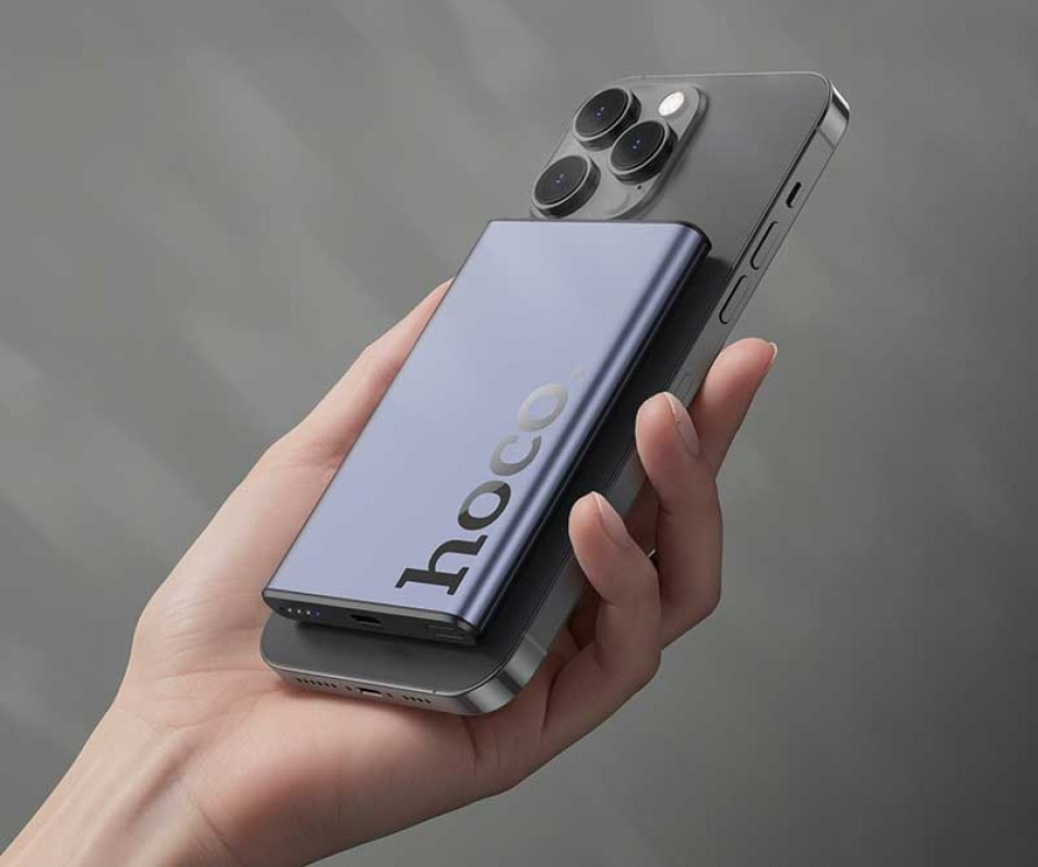 Беспроводной магнитный пауэрбанк Q32 Bird PD20W, 5000mAh, Metal Gray – стиль, мощность и свобода зарядки! [2]