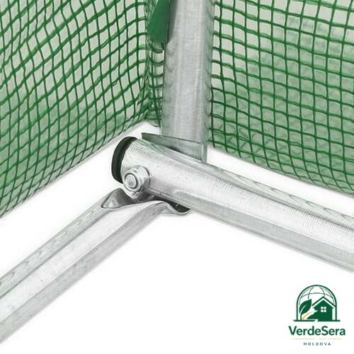 Seră de grădină VerdeSera 8x3x2,25 m, 24 m², cadru galvanizat 26×1 mm, folie 200 g/m² [3]