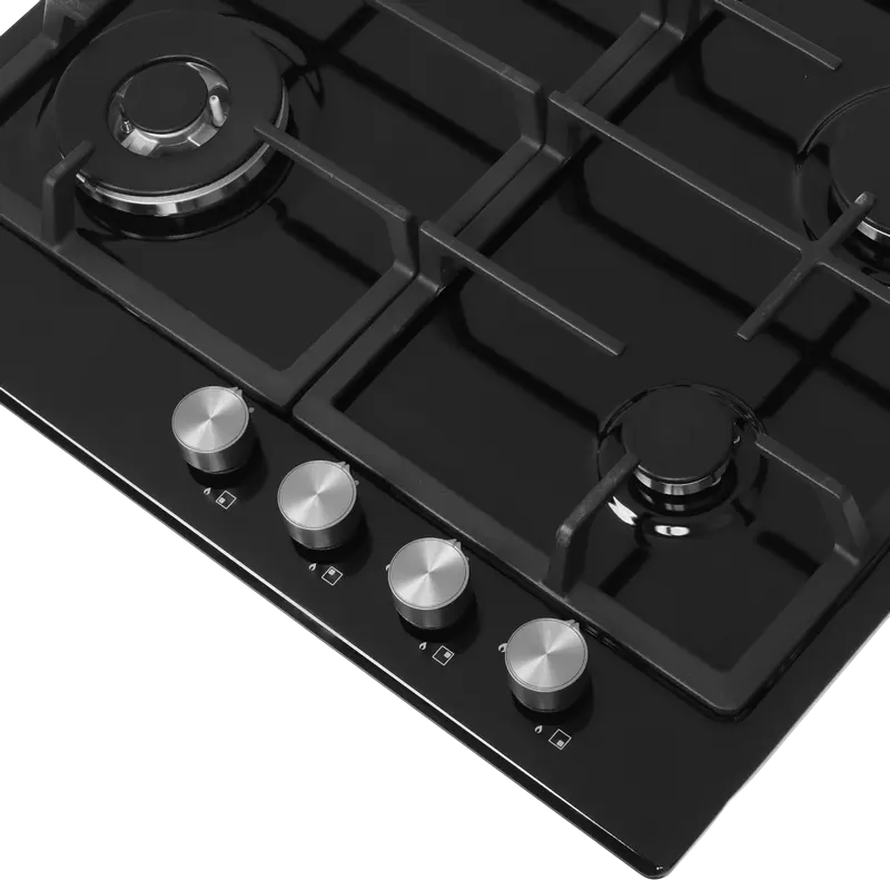 Встраиваемая Газовая Варочная Панель Candy CHG6BF4WPBB, Черное Стекло с Конфоркой Двойная Корона [4]