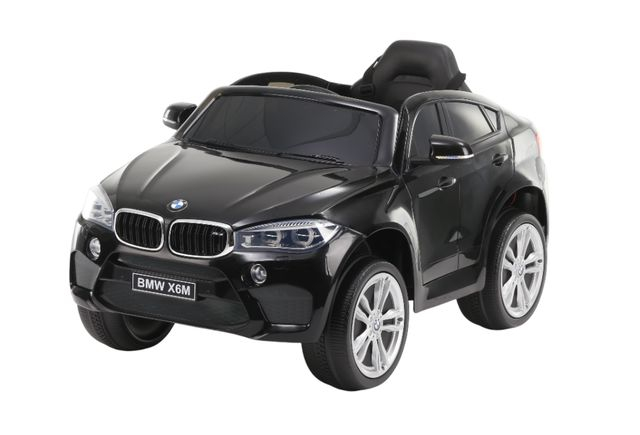 Детский электромобиль BMW X6M чёрный – 2 мотора по 45Вт, аккумулятор 12V/7Ah, кожаное сиденье, мягкие EVA колёса, пульт, 117x74x60 см [1]