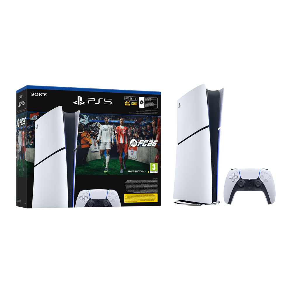 PlayStation 5 Digital Edition E Chassis — ультратонкая консоль будущего с футуристическим дизайном в белом и чёрном! С SSD 856 ГБ, эксклюзивным EA Sports FC 26 [3]