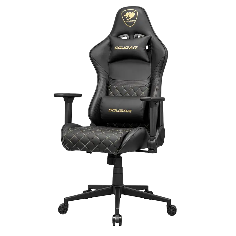 Scaun Gaming Cougar Armor One V2 Gold, PVC Piele, Negru | Auriu [6]