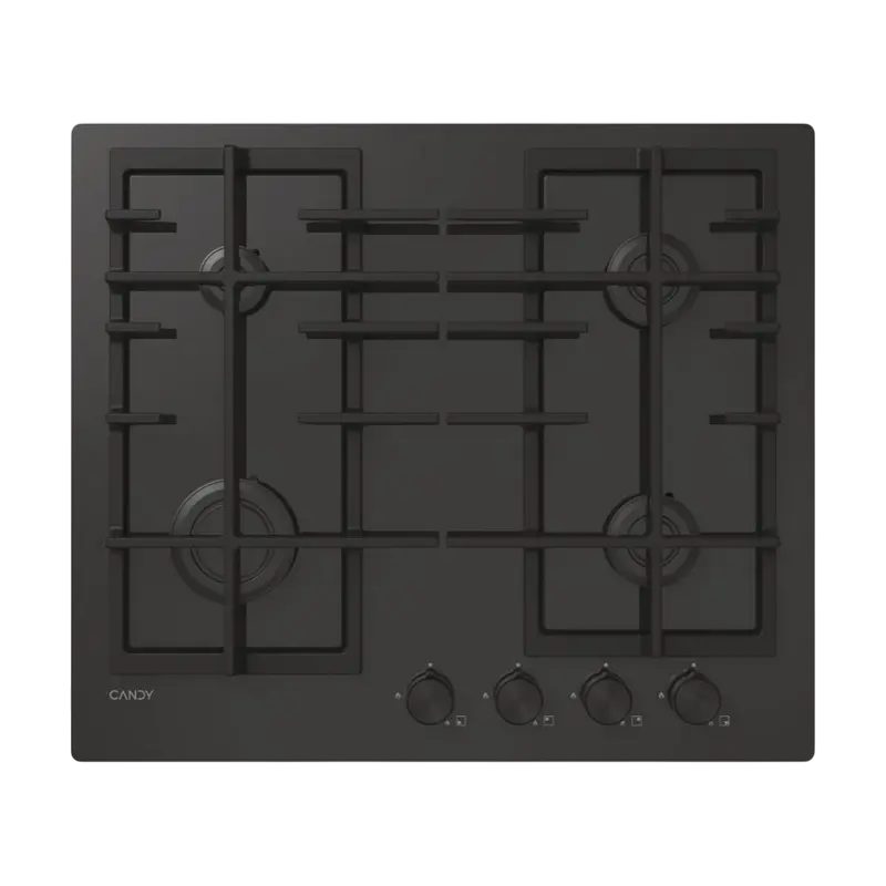 Plită pe Gaz Incorporabilă Candy CVFG6PB, Sticlă Neagră cu Grătare din Fontă [1]