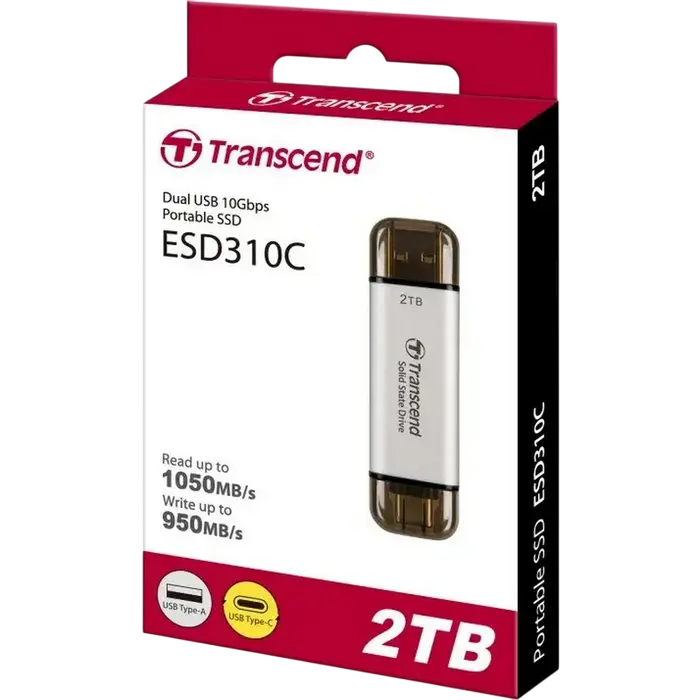 Внешний портативный SSD Transcend ESD310S, 2 ТБ, Серебристый (TS2TESD310S) [3]