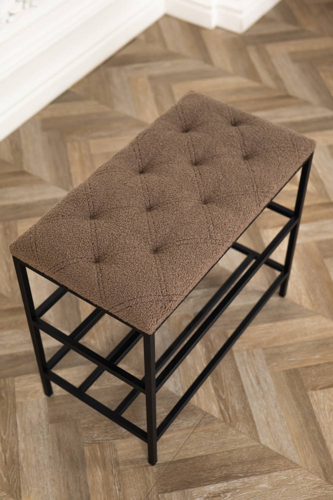 Обувница с 3 уровнями Nex Home Teddy, металл, нагрузка 150 кг, 80×32×52 см, Коричневый [3]