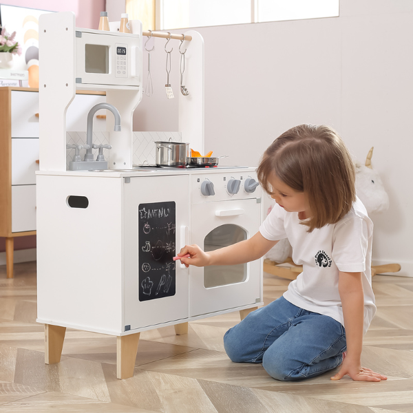 Bucătărie din lemn cu accesorii, lumină și sunet, albă – Viga PolarB [4]