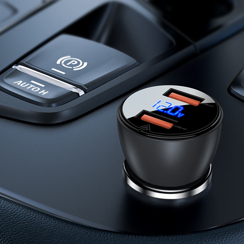 Автомобильное зарядное устройство B7 45W (2x USB-A) – Прозрачный стиль и быстрая зарядка [3]