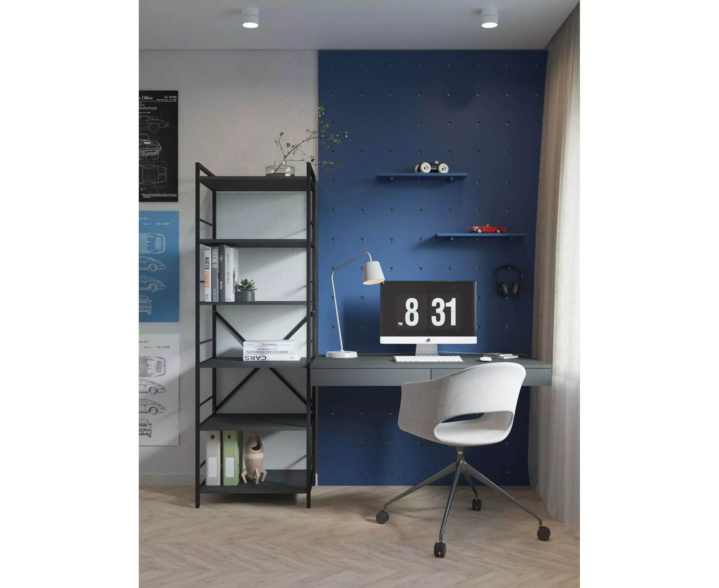 Металлический стеллаж Nex Loft 1700x800x350 мм, 5 полок, ДСП, Антрацит/Антрацит – прочность и современный дизайн [5]