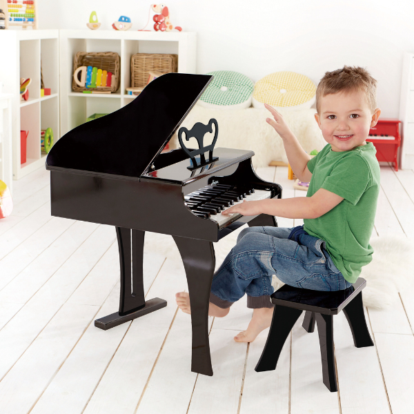 Pian muzical pentru copii – Hape, 30 clape, negru, cu scaun inclus [6]