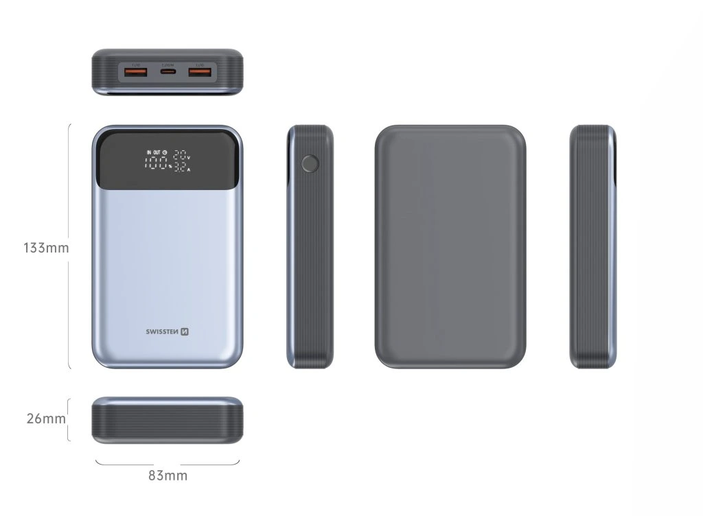 Swissten Powerbank 20 000 mAh 100W – Putere pentru Laptopuri și Dispozitive Multiple [4]