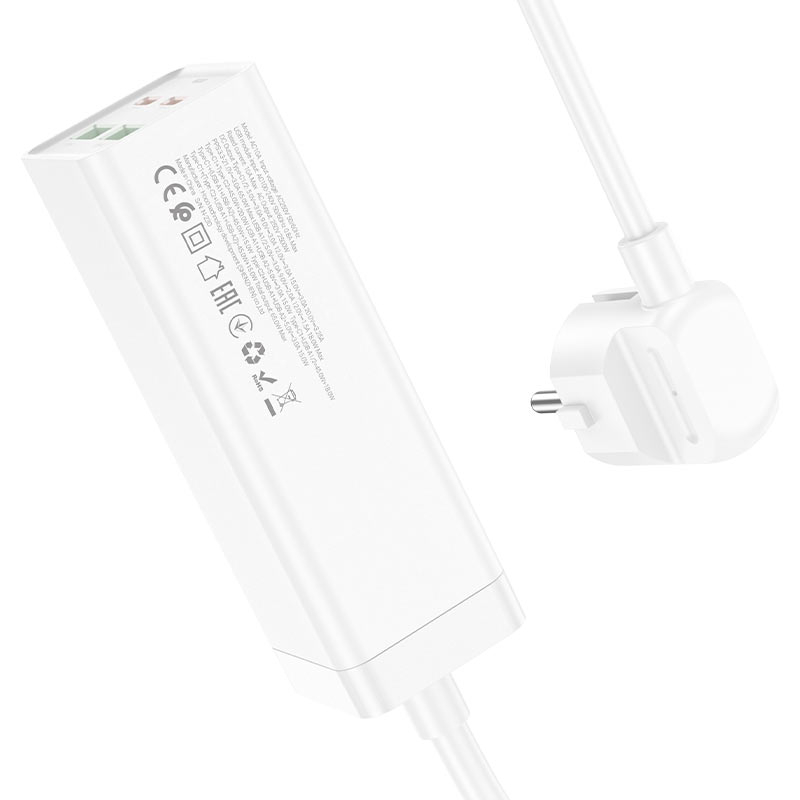 Încărcător desktop AC10A Barry PD65W – alb, cu 4 porturi USB și priză AC, tehnologie GaN de ultimă generație [2]
