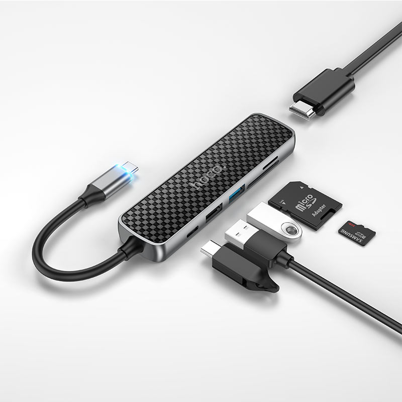 Adaptor Type-C HB24 Easy Display 6 în 1 – conectivitate completă, oriunde! [1]