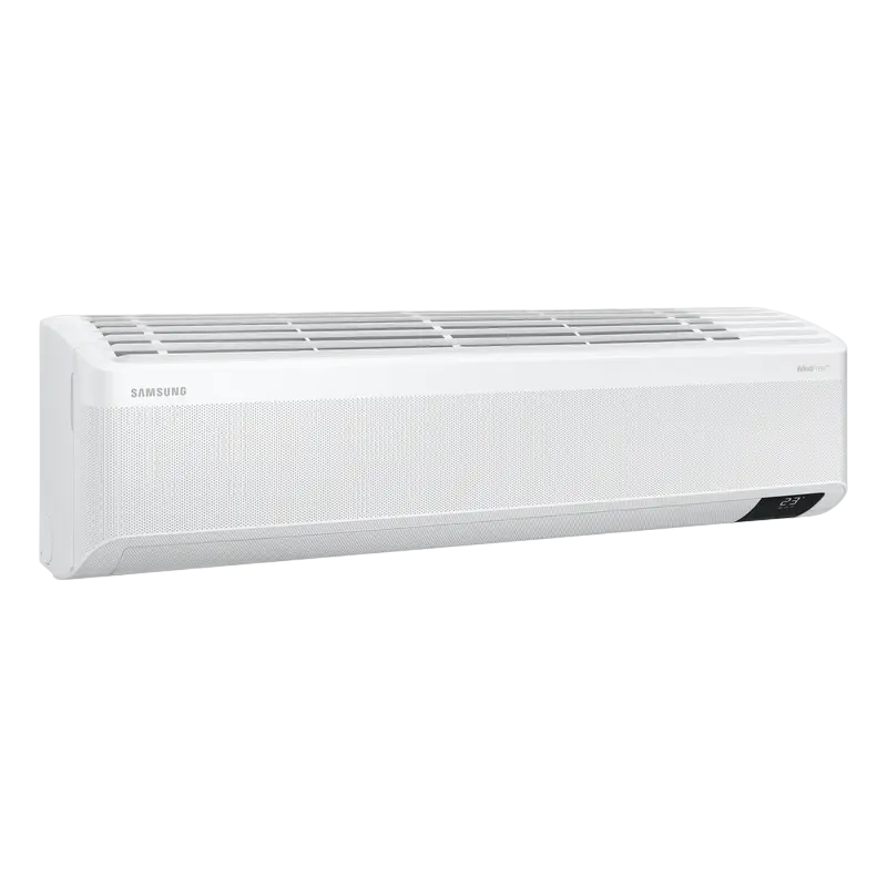Air conditioner Samsung AR9500T WindFree Geo, AR09BXFAMWK, SmartThings WiFi//  (Smart Inverter / 9000 BTU/h / LED Mirage Display/ HD Filter)  Бытовой кондиционер.Тип работы компрессора: ИнверторныйКласс энергоэффективности:А++Холодопроизводительность: 9008 BTU/hКоэфициент энергоэфективности SEER-6.10 SCOOP-5.10Расход воздуха м3/ч: 420...270(внутренний блок)Хладогент: R410AДиаметр трубб мм: Жидкостная-6.35(1/4") Газовая-9,52(3/8")Wi-Fi ready (Допускается модуль)Рекомендованная площадь помещения: от 25 до 27 м2Режимы работы: Охлаждение,Обогрев,,Вентилятор,Автоматический,Осушение,Ночной,Турборежим,При низкой температуре (< -22 °C)Функции: Авторестарт,Самодиагностика,Запоминание позиции жалюзиДисплей: LED Mirage [2]
