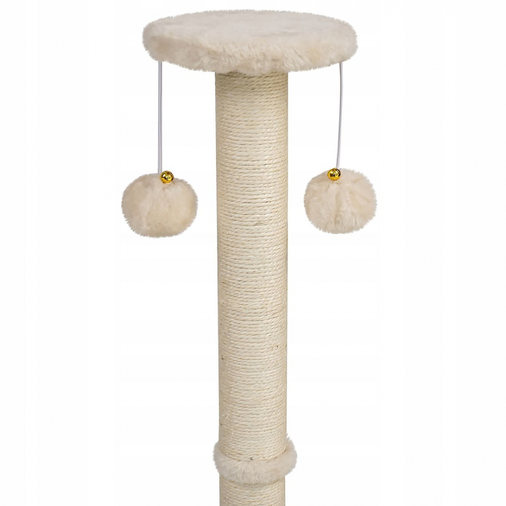 Игровой комплекс для кошек Jumi с платформой, лежанкой и игрушкой, 81x40x40 см, бежевый [5]