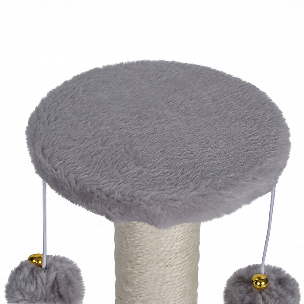 Игровой комплекс для кошек Jumi с платформой, лежанкой и игрушкой, 81x40x40 см, серый [7]