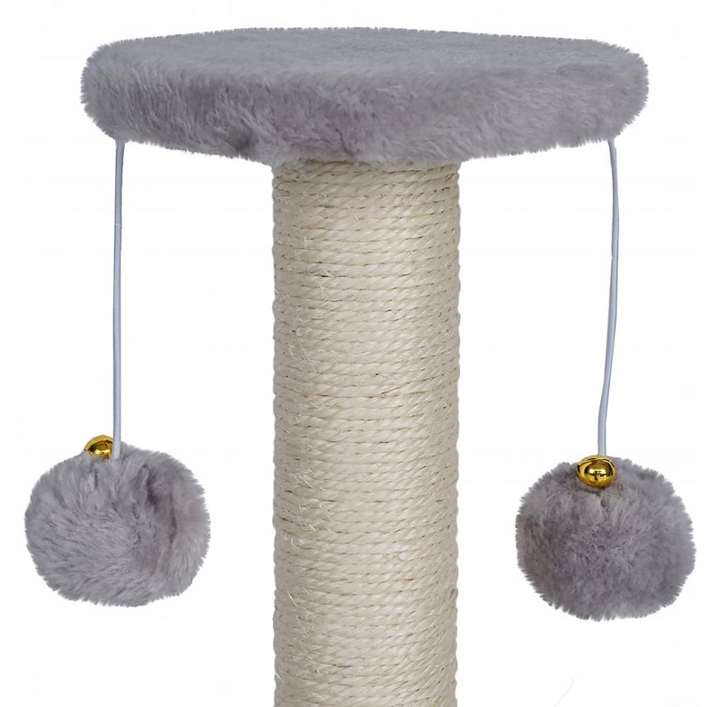 Игровой комплекс для кошек Jumi с платформой, лежанкой и игрушкой, 81x40x40 см, серый [4]