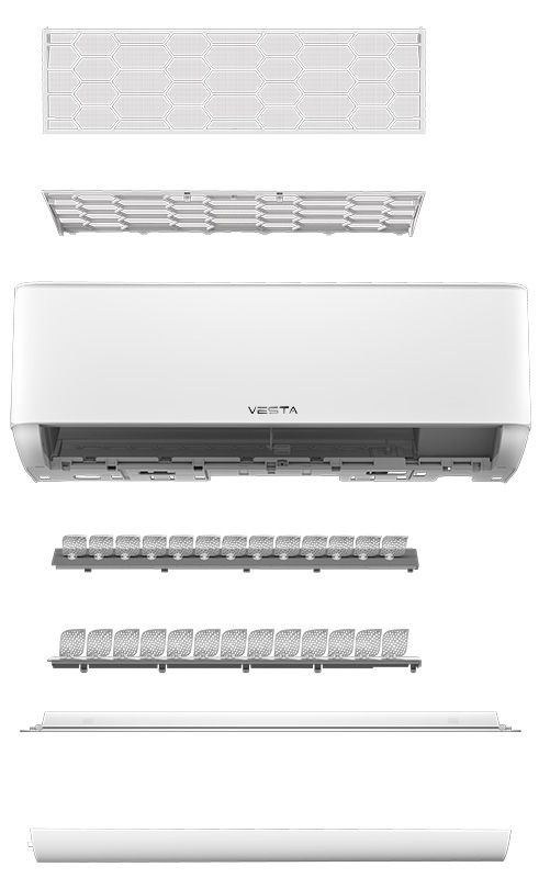 Инверторный кондиционер Advanced Inverter Seria PREMIUM, R32, A+++, Gentle Breeze, 4D Airflow, Ионизатор и УФ-стерилизация, Подогрев наружного блока (-25°C), Wi-Fi Встроенный [11]