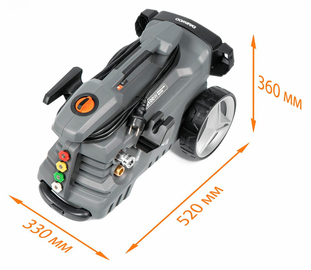 Aparat de spălat cu presiune DAEWOO DAW 725 (3100W, 190 bar, 660 l/h, Motor Brushless, Pompă din aluminiu, Manometru, Furtun 10 m) [17]