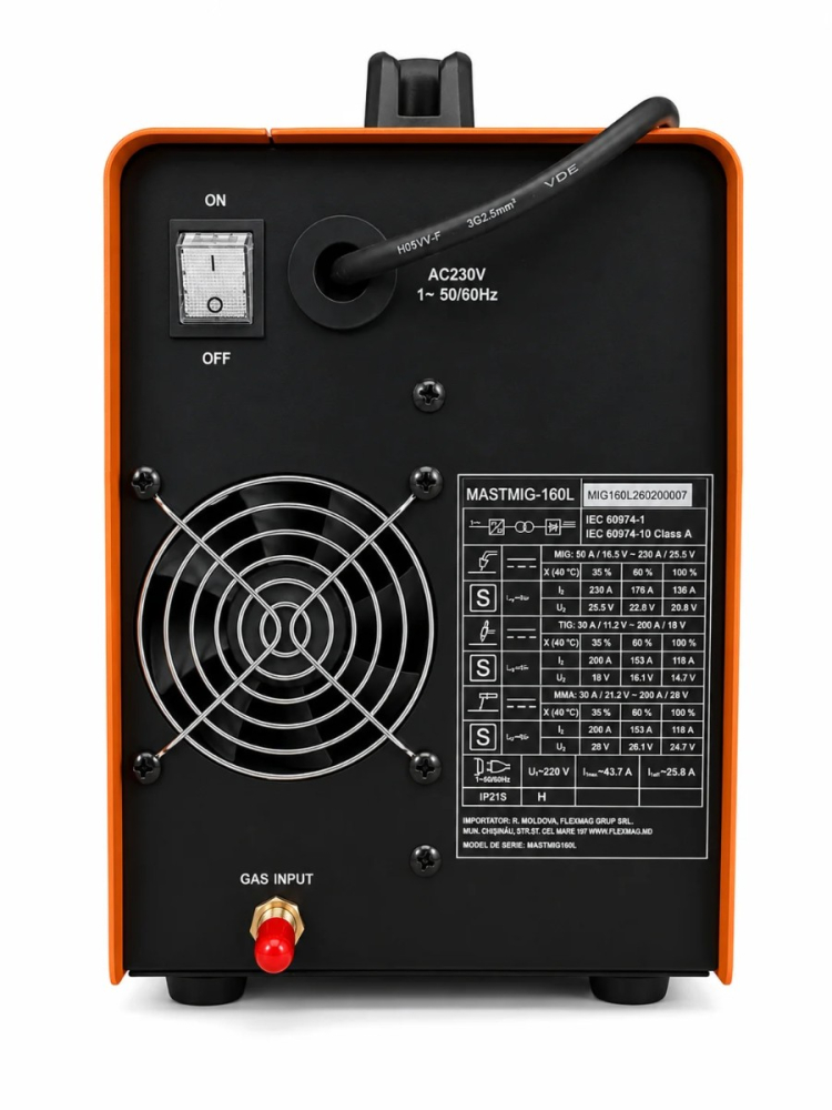 Aparat de sudat semiautomat Kronava Mastmig-160L (FLUX / MMA / LIFT TIG, 250 A, 220 V, fără gaz) [4]