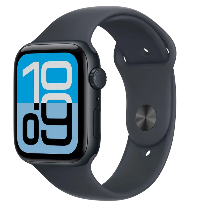 Apple Watch SE 3 44mm, carcasă aluminiu, brățară sport Midnight M/L, GPS, Midnight [2]