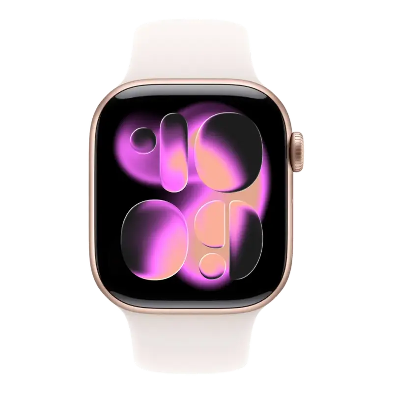 Apple Watch Series 11 GPS, 42mm, carcasă Rose Gold, brățară sport Light Blush S/M [1]