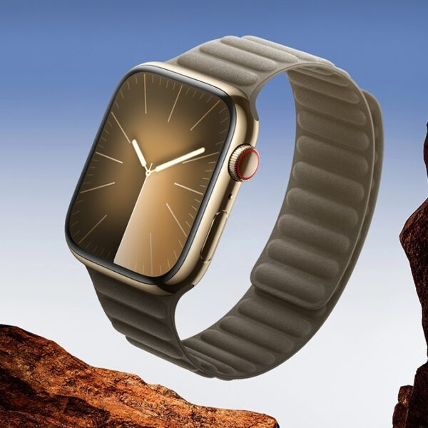 Магнитный тканевый ремешок Hoco AS100 для Apple Watch (42/44/45/49 мм) – Темно-серый [2]