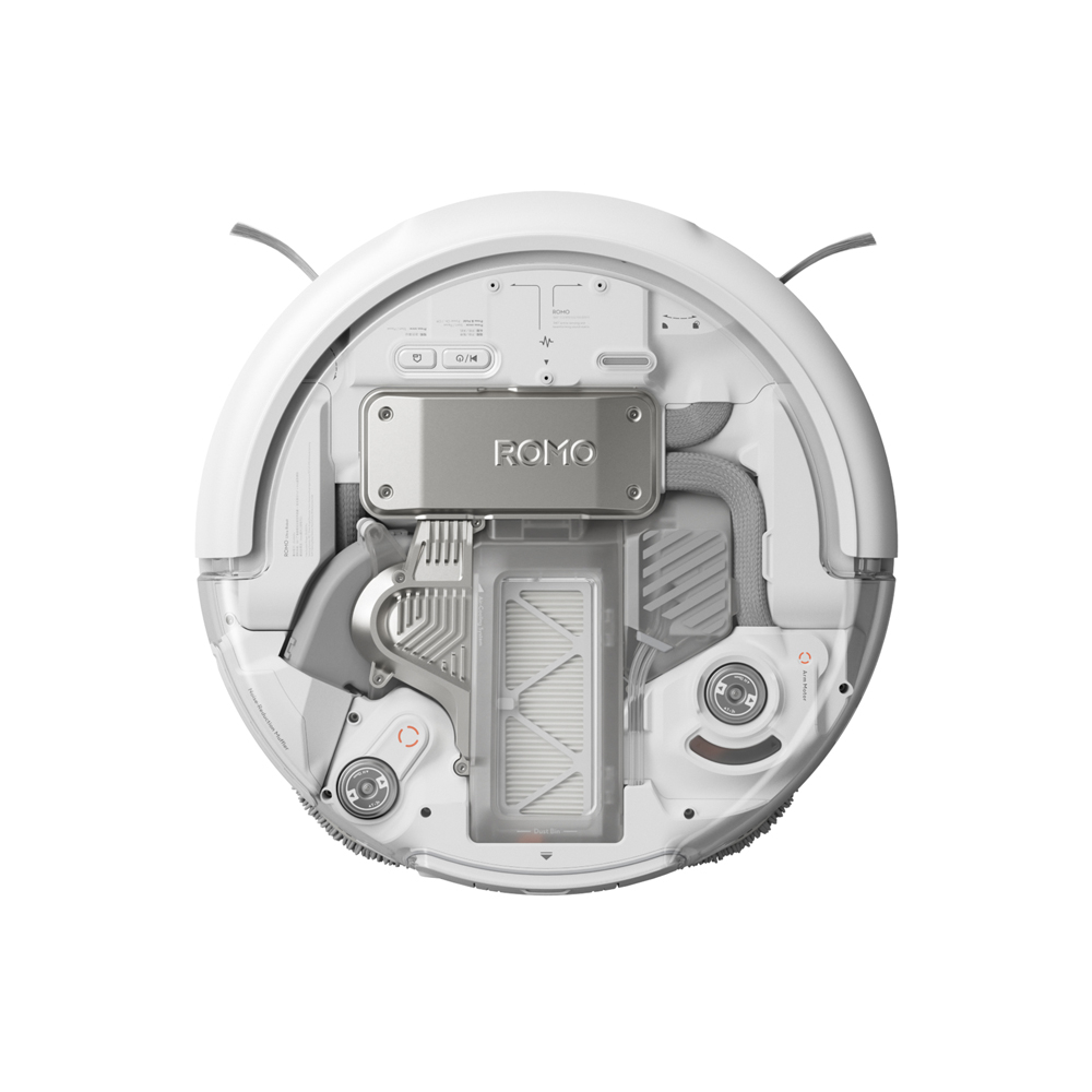 Aspirator robot cu stație de auto-curățare DJI ROMO P (25000 Pa, 5000 mAh, Spălare umedă/uscată, Wi-Fi, Alb / Finisaj Transparent) [4]
