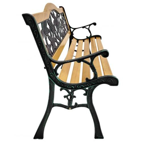 Садовая скамейка Jumi из стали, 125 см, с цветочным узором [4]