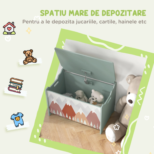 Băncuță cu spațiu de depozitare U-Grow „Green Forest” – Organizare și joacă [4]